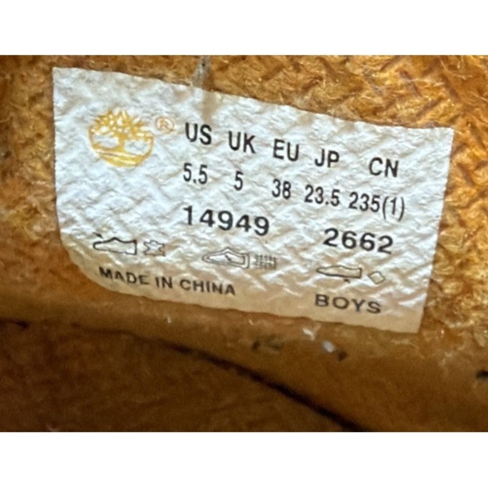 Timberland Boots Boys Size 5.5 Junior Y Premium 6 Inch Wheat Leather 200 Gram - Picture 6 of 7